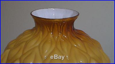 10 ALADDIN AMBER ARTICHOKE TRIPLE CASED OIL KEROSENE GLASS LAMP SHADE M203