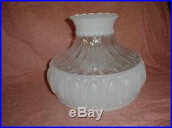 10 CLEAR & ETCHED GLASS SHADE fits aladdin/student/banquet oil kerosene lamp