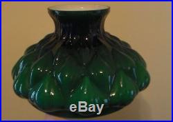 10 Cased Green Glass Embossed Artichoke Oil Kerosene Lamp Shade for Aladdin 563