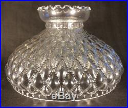 10 Clear Glass Diamond Quilted Quilt Oil Kerosene Lamp Shade fits Aladdin SH401