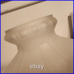 10 Fitter Satin Crystal Panel Glass Oil Lamp Shade #601 fits Aladdin