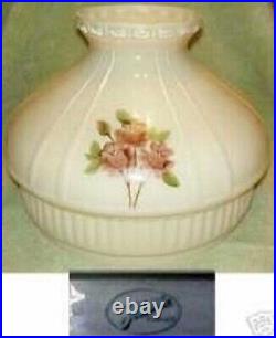 10 GLASS ALADDIN hand painted TRIPLE ROSE SHADE N679 / old antique oil lamp #12