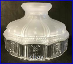 10 Glass Oil Kerosene Lamp Shade Satin Crystal Clear Panels fits Aladdin 520JB