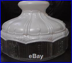 10 Glass Oil Kerosene Lamp Shade Satin White Top ClearCrystal Panel fit Aladdin