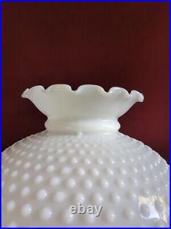 10 Hobnail White Milk Glass Replacement Lamp Shade with metal holder