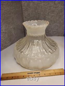 10 Satin and Clear GLASS SHADE fits aladdin/student/banquet oil kerosene lamp