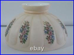 10 Vintage Melon Glass Hurricane Oil Lamp Shade Floral Pattern