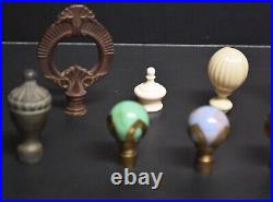 12 Vintage to Antique Lamp Finials, Some Glass, Some Plastic, Aladdin, other