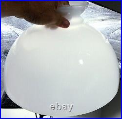14 Fitter White Cased Glass Rayo Country Store Hurricane Kerosene Lamp Shade