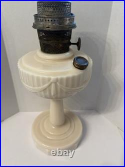 1800s ALADDIN OIL LAMPLINCOLN DRAPEANTIQUE Model B Pale Pink-Cream ALACITE