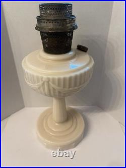 1800s ALADDIN OIL LAMPLINCOLN DRAPEANTIQUE Model B Pale Pink-Cream ALACITE