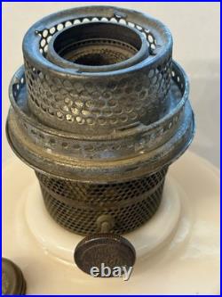 1800s ALADDIN OIL LAMPLINCOLN DRAPEANTIQUE Model B Pale Pink-Cream ALACITE