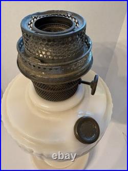 1800s ALADDIN OIL LAMPLINCOLN DRAPEANTIQUE Model B Pale Pink-Cream ALACITE