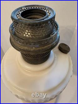 1800s ALADDIN OIL LAMPLINCOLN DRAPEANTIQUE Model B Pale Pink-Cream ALACITE