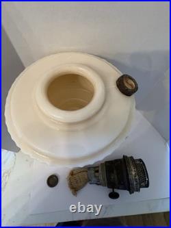 1800s ALADDIN OIL LAMPLINCOLN DRAPEANTIQUE Model B Pale Pink-Cream ALACITE