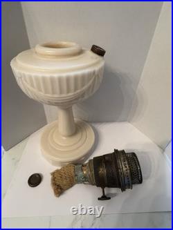 1800s ALADDIN OIL LAMPLINCOLN DRAPEANTIQUE Model B Pale Pink-Cream ALACITE