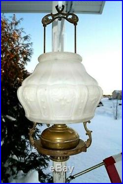 1910s Aladdin Model 6 Font Model 7 Bracket #416 Shade Kerosene Oil Hanging Lamp