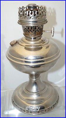 1913 14 Aladdin Model 5 Nickle Plated Oil Kerosene Table Lamp #5 Flame Spreader