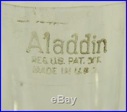 1914-1917 ALADDIN #11 KEROSENE TABLE LAMP w 3 LINE CHIMNEY complete burner wick