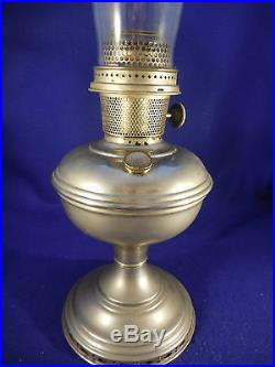 1918 Aladdin Kerosene Lamp With Original Shade Brushed Nickle Finish