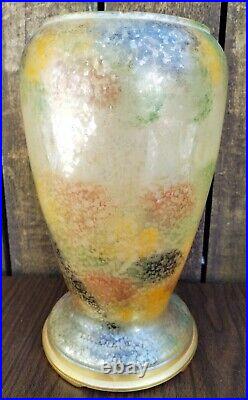 1930's ALADDIN #12 Variegated Tan Duo Tan 12 inch Vase Lamp withFont & Burner