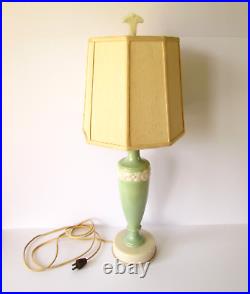 1930's Aladdin Electric Lamp Alacite Green Glass withFinial