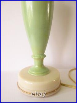 1930's Aladdin Electric Lamp Alacite Green Glass withFinial