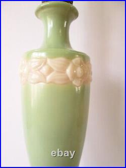 1930's Aladdin Electric Lamp Alacite Green Glass withFinial