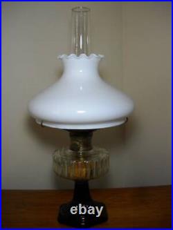 1930's Aladdin Model B Corinthian Oil Lamp with Black Base Complete with Shade