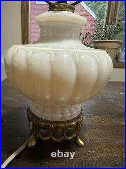 1930's Aladdin Pink Alacite Glass on Brass Electric Lamp Finial Rare MCM Art