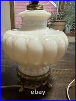 1930's Aladdin Pink Alacite Glass on Brass Electric Lamp Finial Rare MCM Art