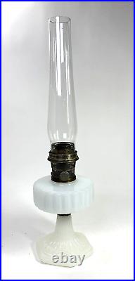 1930s Aladdin Model B Corinthian Moonstone Lamp, Chimney with NIB Mantle & Wick