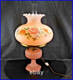 1930s Aladdin Rose Moonstone Oil Lamp Electric Conversion