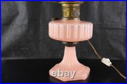 1930s Aladdin Rose Moonstone Oil Lamp Electric Conversion