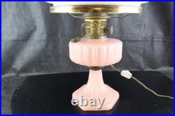 1930s Aladdin Rose Moonstone Oil Lamp Electric Conversion