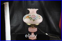1930s Aladdin Rose Moonstone Oil Lamp Electric Conversion