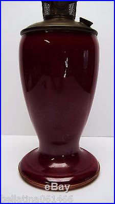 1931-32 Aladdin RED Venetian Art-Craft Vase Oil / Kerosene Lamp & Chimney
