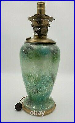 1932 Green #12 Aladdin Variegated Verde Venetian Art Glass Vase Lamp