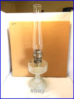 1933 ANTIQUE ALADDIN COLONIAL CLEAR CRYSTAL HOBNAIL KEROSENE OIL LAMP WithB BURNER