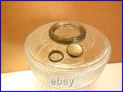 1933 ANTIQUE ALADDIN COLONIAL CLEAR CRYSTAL HOBNAIL KEROSENE OIL LAMP WithB BURNER