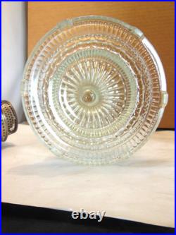 1933 ANTIQUE ALADDIN COLONIAL CLEAR CRYSTAL HOBNAIL KEROSENE OIL LAMP WithB BURNER