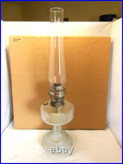 1933 ANTIQUE ALADDIN COLONIAL CLEAR CRYSTAL HOBNAIL KEROSENE OIL LAMP WithB BURNER