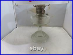 1933 Aladdin Colonial Clear Glass Oil Lamp Model B Burner Chimney& Cherub Shade