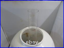 1933 Aladdin Colonial Clear Glass Oil Lamp Model B Burner Chimney& Cherub Shade