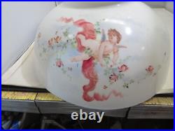 1933 Aladdin Colonial Clear Glass Oil Lamp Model B Burner Chimney& Cherub Shade