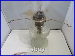 1933 Aladdin Colonial Clear Glass Oil Lamp Model B Burner Chimney& Cherub Shade