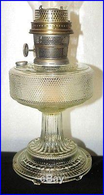 1933 Aladdin Crystal Clear Colonial Kerosene Oil Table Lamp Reproduction Chimney