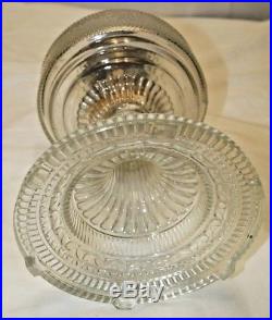 1933 Aladdin Crystal Clear Colonial Pattern Kerosene Oil Table Lamp PRISTINE