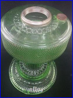 1933 Aladdin Kerosene Colonial Green Beta Crystal Lamp
