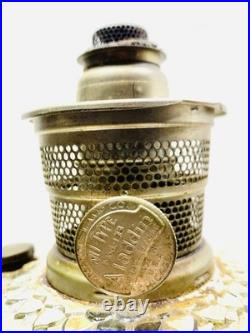 1933-b104 Antique Aladdin Colonial Clear Beta Crystal Hobnail Kerosene Oil Lamp